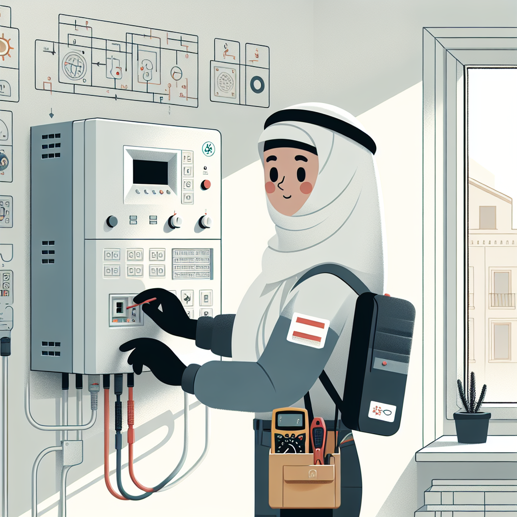 Ilustración de Climatización eléctrica en Castilla-La Mancha (estilo corporativo)