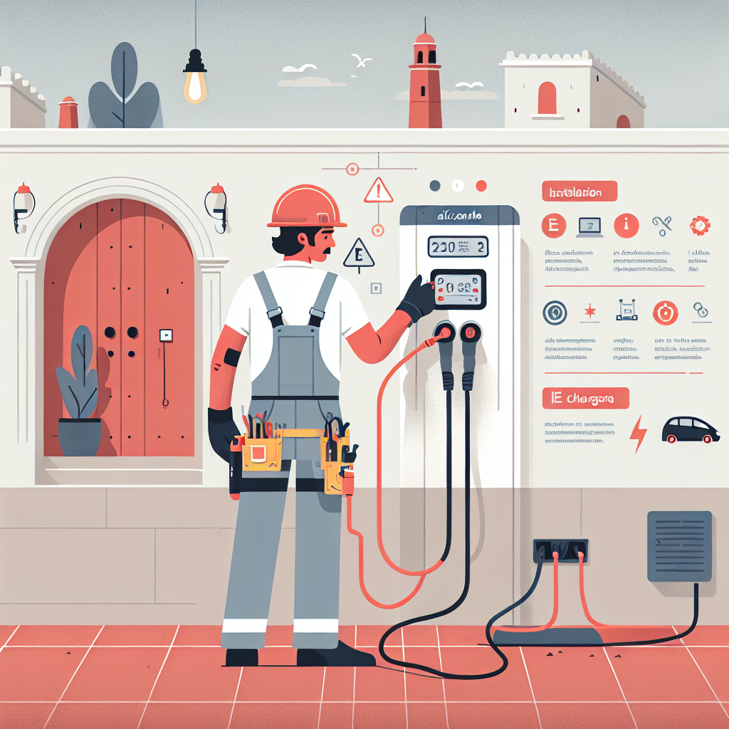 Ilustración de Puntos de recarga (VE) en Alicante (estilo corporativo)