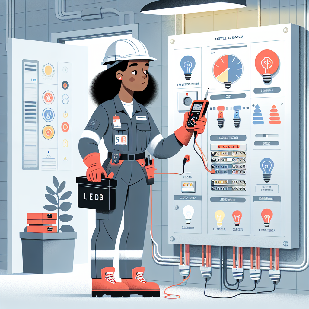 Ilustración de Iluminación industrial LED en Castilla-La Mancha (estilo corporativo)